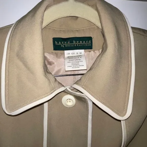 Harve Benard Women's Khaki and White Coat size 6 - Picture 3 of 8